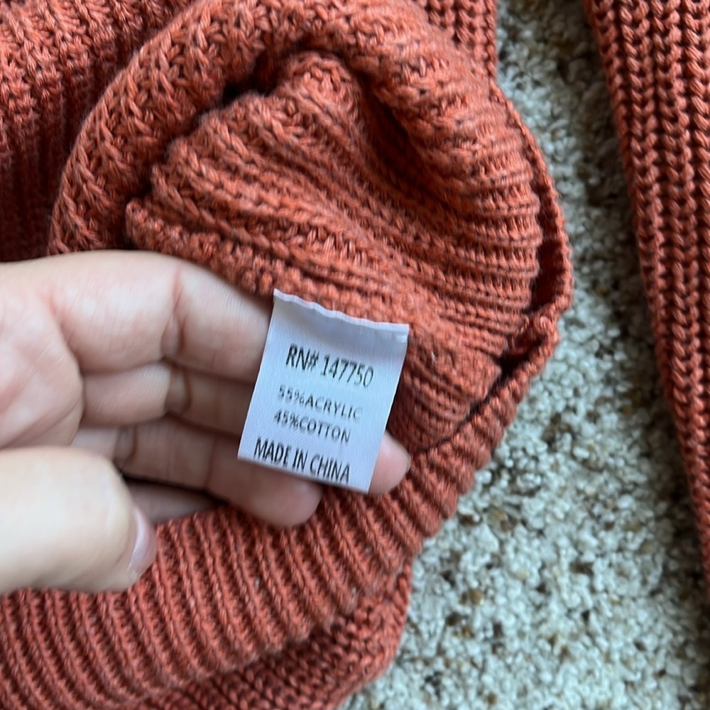 collections by celeze Women's coral Cold Shoulder Sweater - Picture 4 of 7
